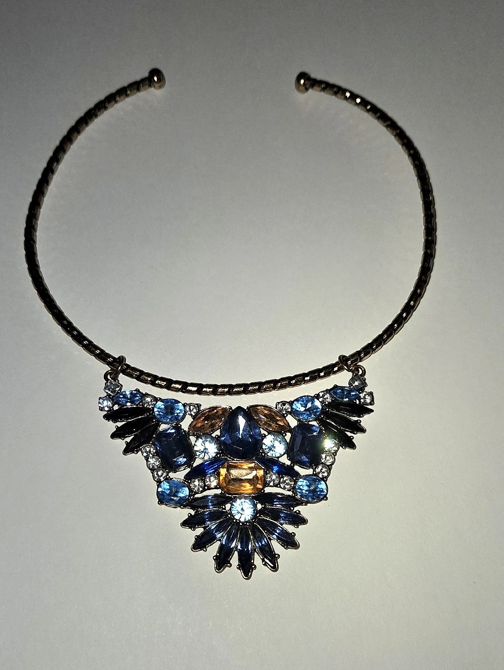 Blue & Black Statement Necklace Like New. Vintage Rare Find